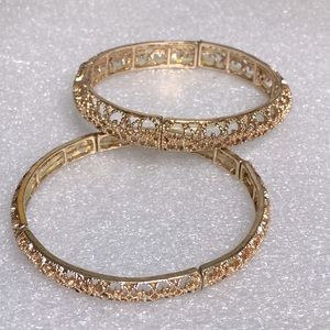 Rose gold tone flexible uniquely designed bracelets (2)